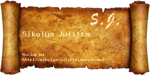 Sikolya Julitta névjegykártya